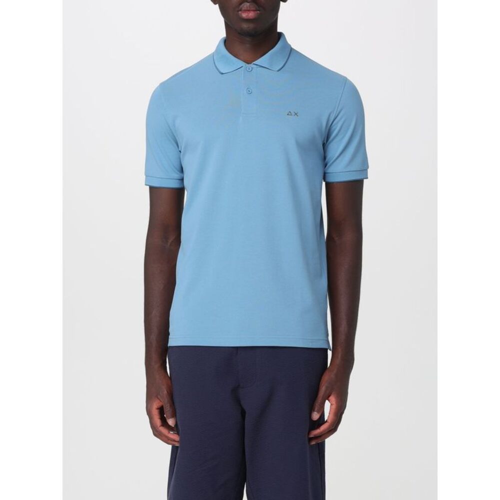 Sun68 Polo Shirt Men Gnawed Blue